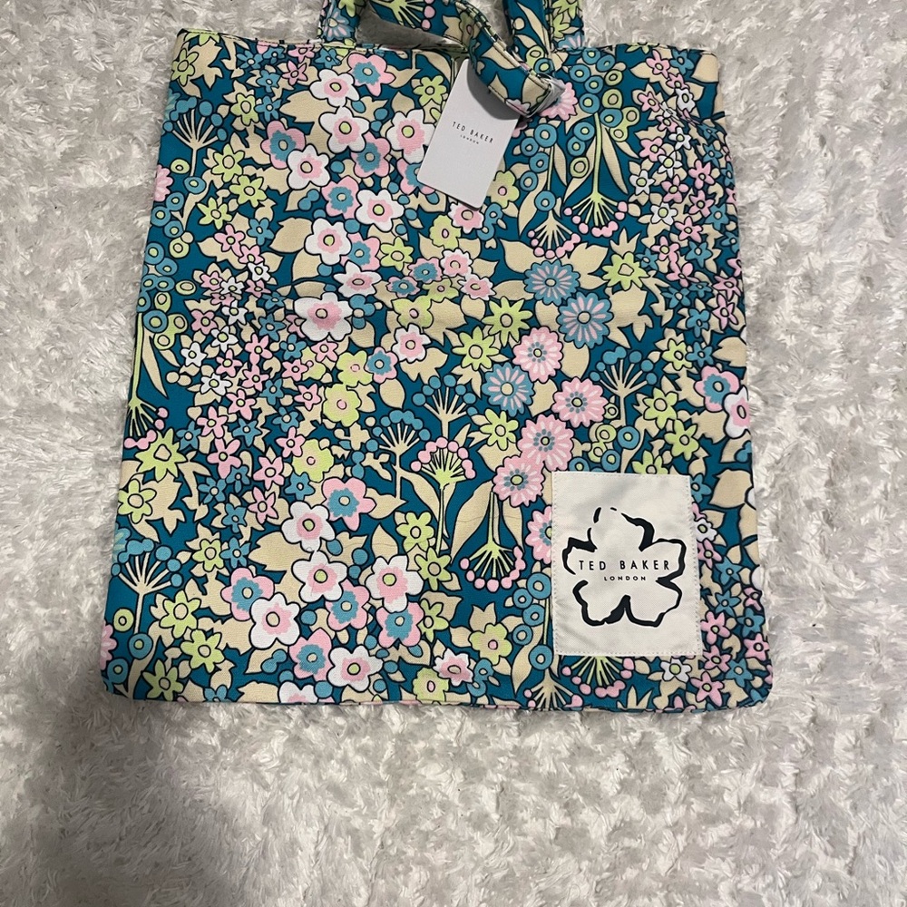 Ted Baker Floral Tote Bag - Blue and Pink